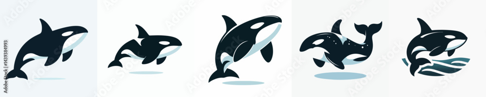 Fototapeta premium Vector of a killer whale (orca) silhouette.