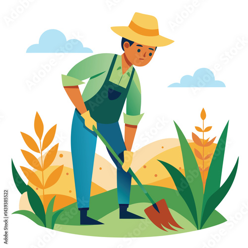 farmers working vector
