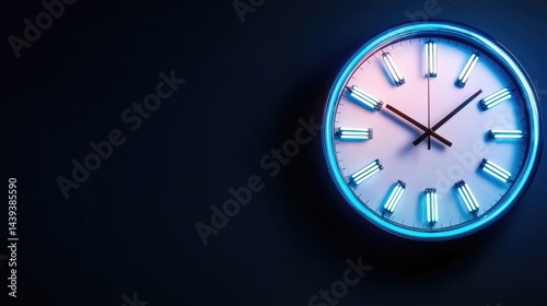 Wallpaper Mural A glowing neon clock in the dark Torontodigital.ca