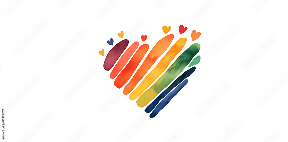 LGBT Pride Month in June 2025. Rainbow heart - Symbol of Pride Month