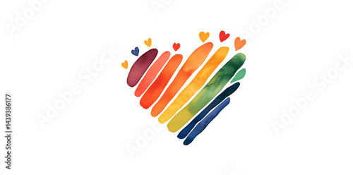 Obraz na płótnie LGBT Pride Month in June 2025. Rainbow heart - Symbol of Pride Month w salonie