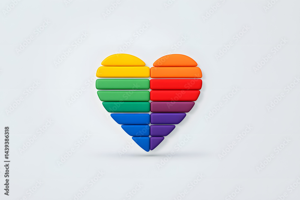 LGBT Pride Month in June 2025. Rainbow heart - Symbol of Pride Month