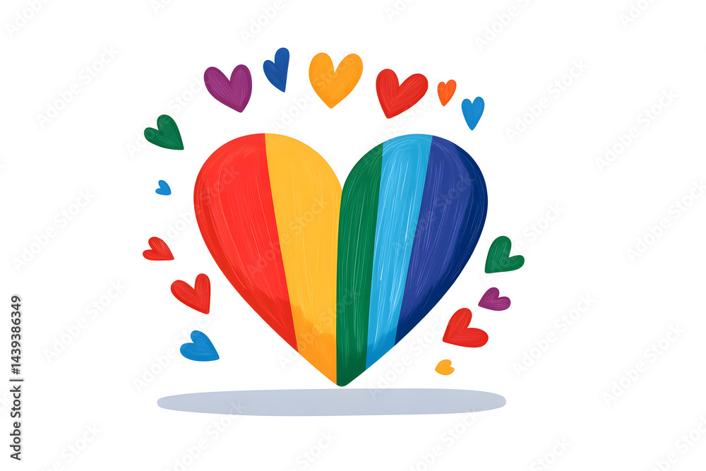 LGBT Pride Month in June 2025. Rainbow heart - Symbol of Pride Month