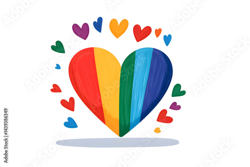 Obraz na płótnie LGBT Pride Month in June 2025. Rainbow heart - Symbol of Pride Month w salonie