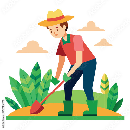 farmers working vector