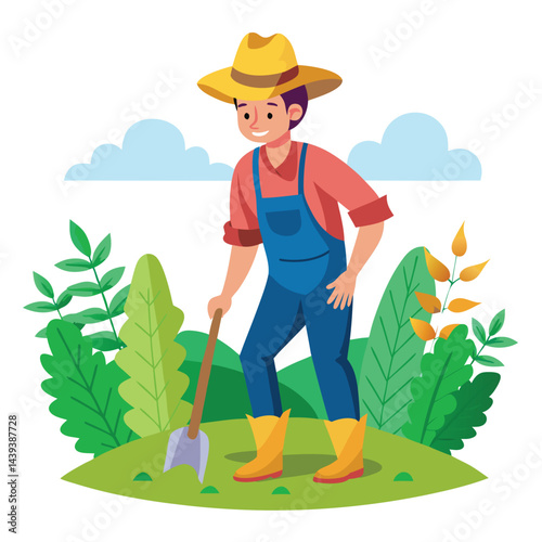 farmers working vector