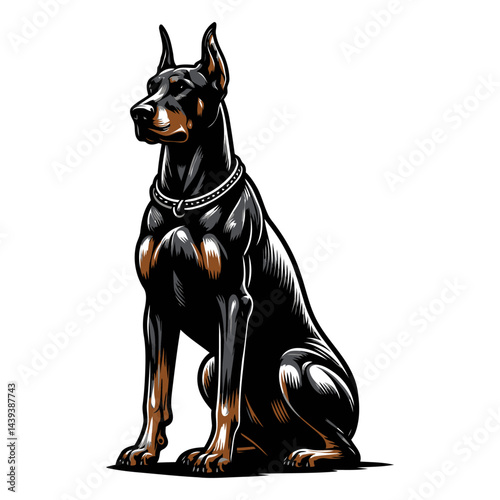 Doberman vector and illustrations.