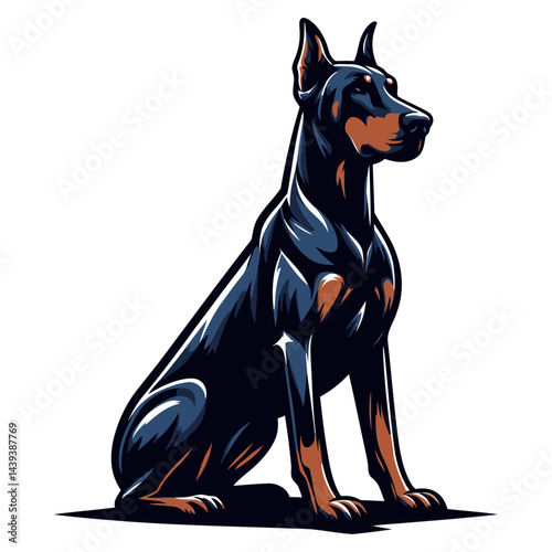 Doberman vector and illustrations.