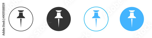 Push pin icon Vector Graphic set
