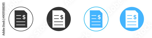 Bank statement icon Vector Graphic set