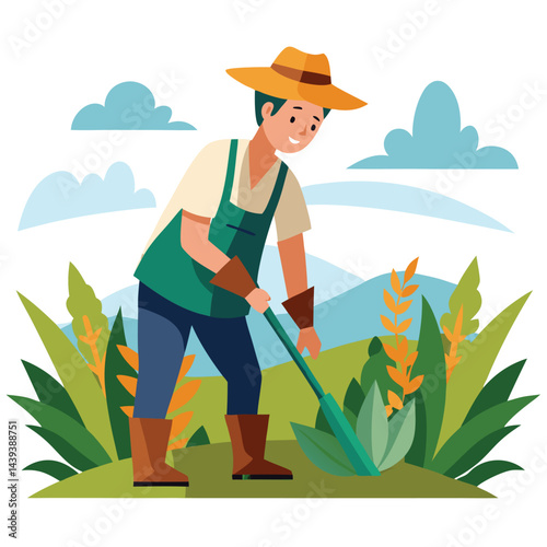 farmers working vector