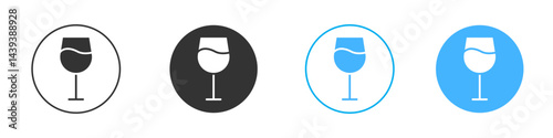 Wine glass icon Vector Graphic set
