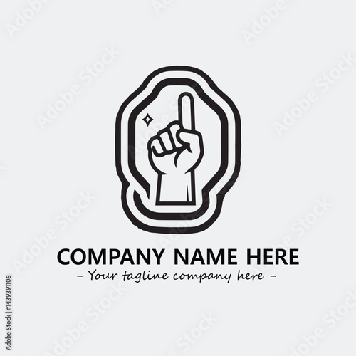 Finger illustration black and white for logo company vector image