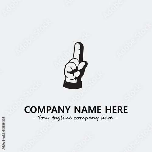 Finger illustration black and white for logo company vector image