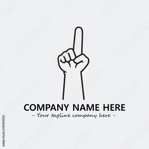 Finger illustration black and white for logo company vector image