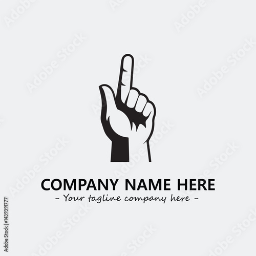 Finger illustration black and white for logo company vector image