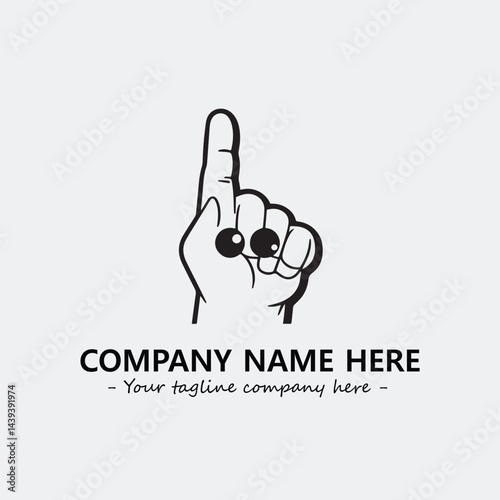 Finger illustration black and white for logo company vector image