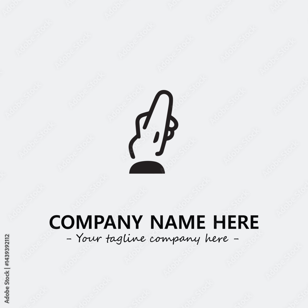 Finger illustration black and white for logo company vector image Finger illustration black and white for logo company vector image