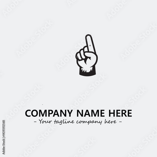 Finger illustration black and white for logo company vector image