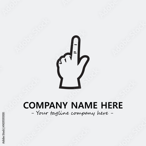 Finger illustration black and white for logo company vector image