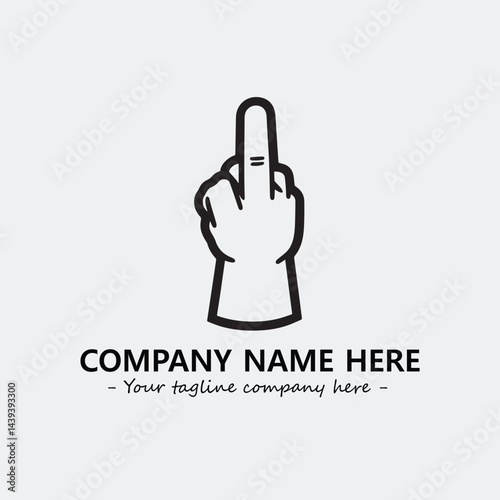 Finger illustration black and white for logo company vector image