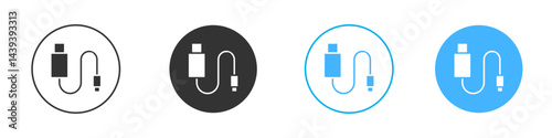 USB cable icon Vector Graphic set