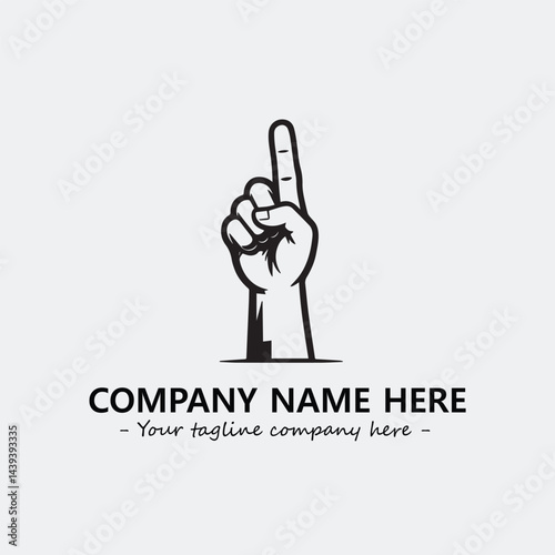 Finger illustration black and white for logo company vector image