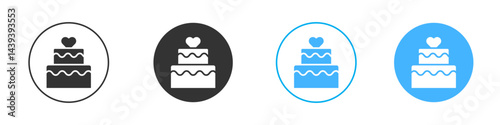 Wedding cake icon Vector Graphic set