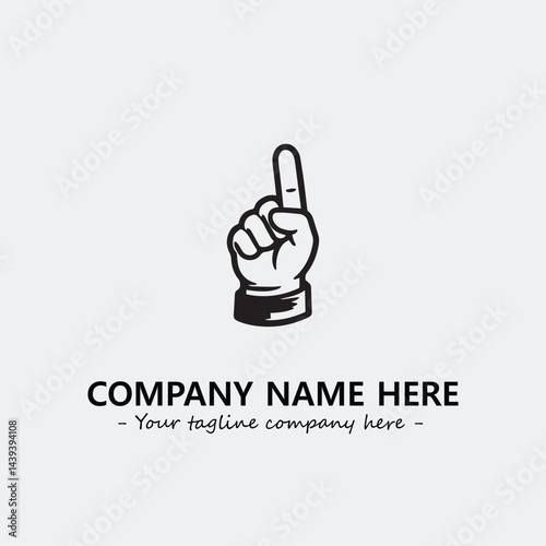 Finger illustration black and white for logo company vector image