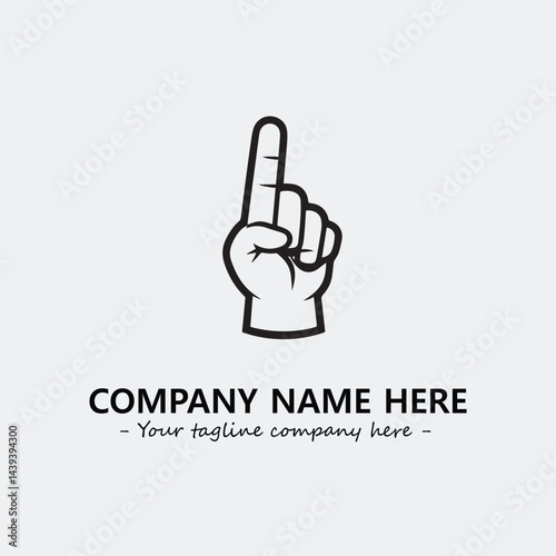 Finger illustration black and white for logo company vector image