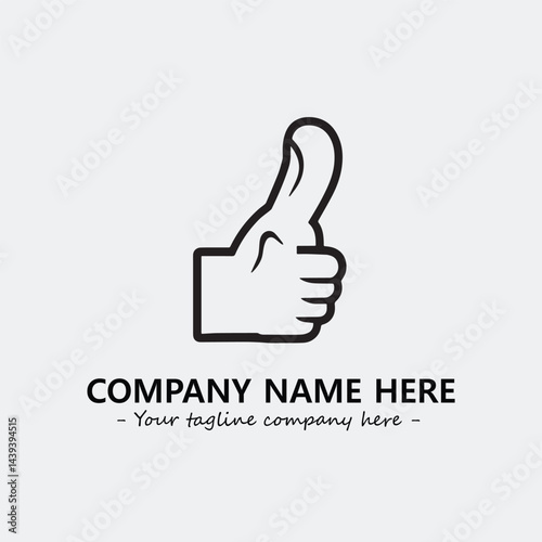 Finger illustration black and white for logo company vector image