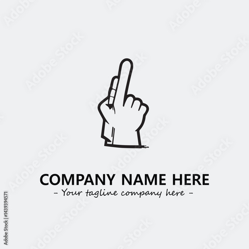 Finger illustration black and white for logo company vector image