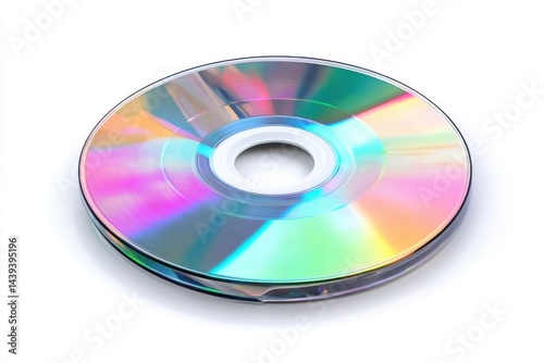 Stack of compact discs close up on white background