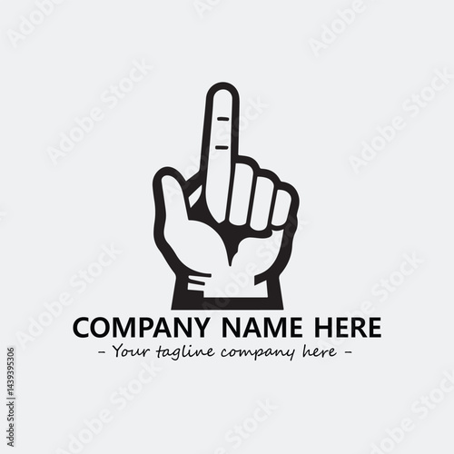 Finger illustration black and white for logo company vector image
