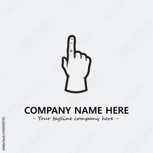 Finger illustration black and white for logo company vector image