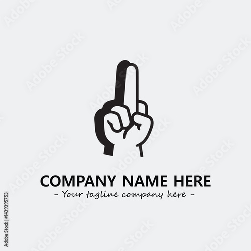 Finger illustration black and white for logo company vector image