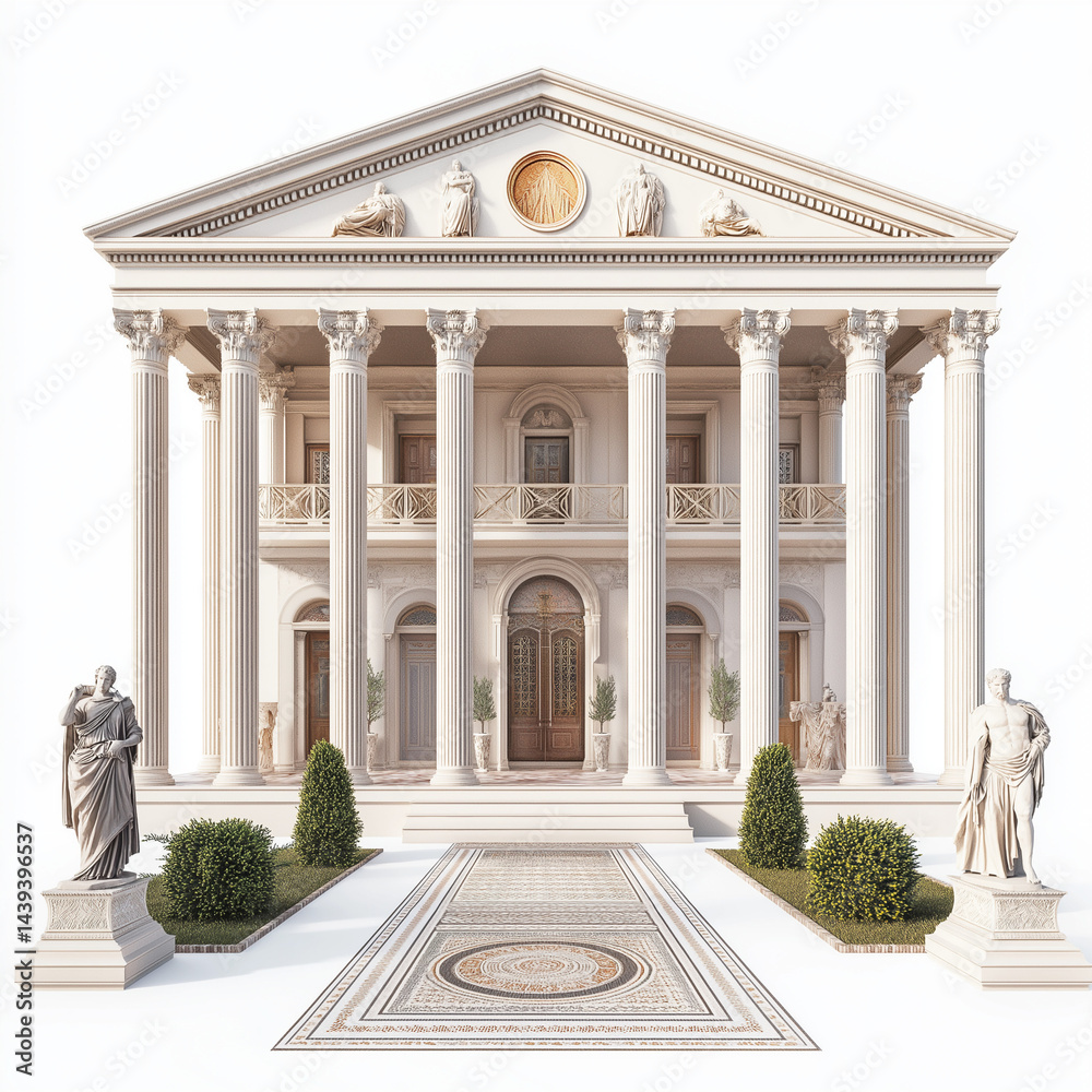 Obraz premium 3D visualization of a Roman noble’s mansion