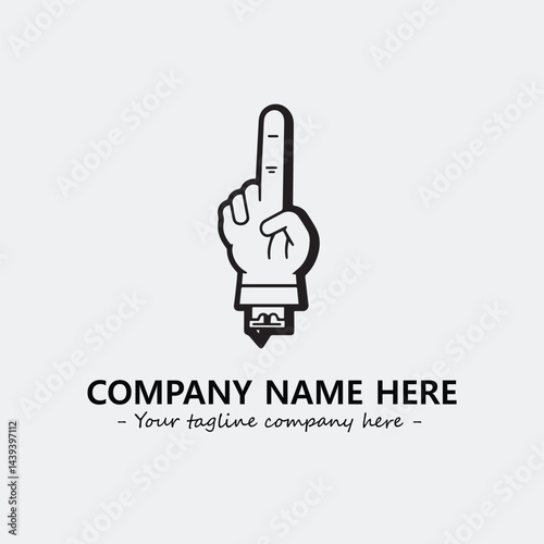 Finger illustration black and white for logo company vector image