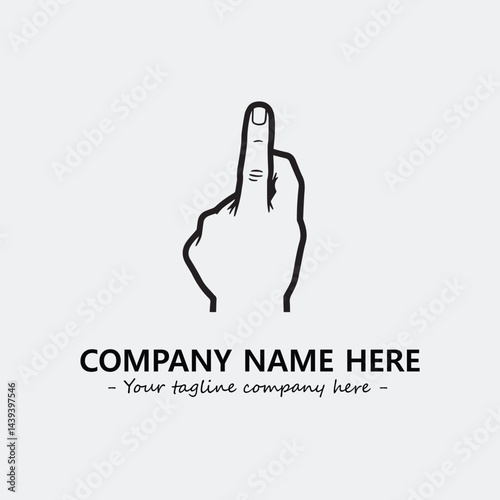 Finger illustration black and white for logo company vector image