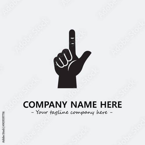 Finger illustration black and white for logo company vector image