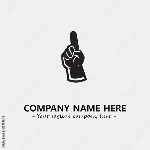 Finger illustration black and white for logo company vector image