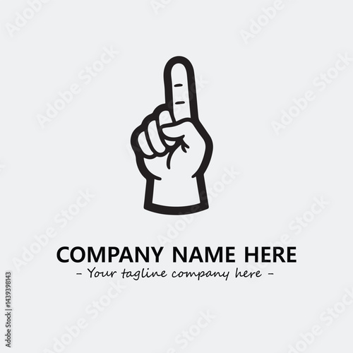 Finger illustration black and white for logo company vector image