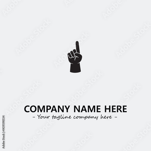 Finger illustration black and white for logo company vector image