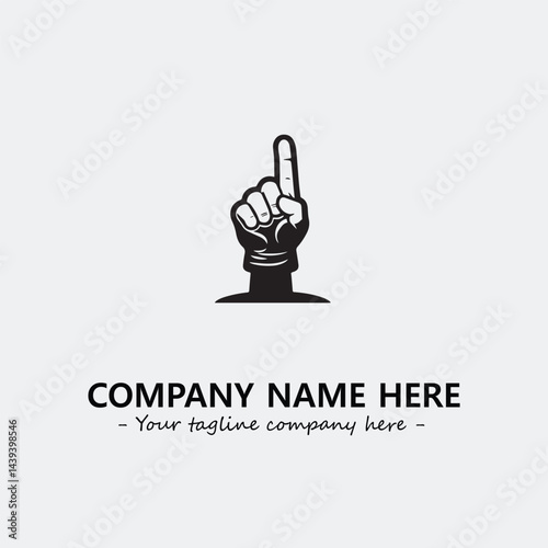 Finger illustration black and white for logo company vector image
