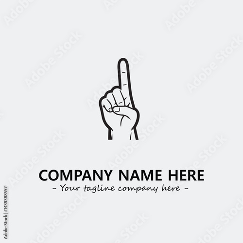Finger illustration black and white for logo company vector image