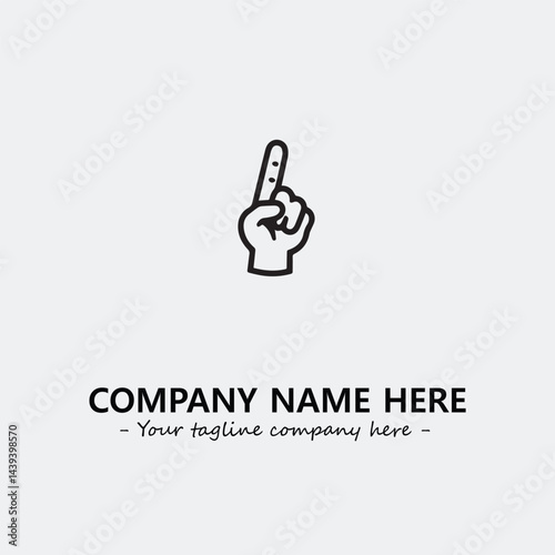Finger illustration black and white for logo company vector image