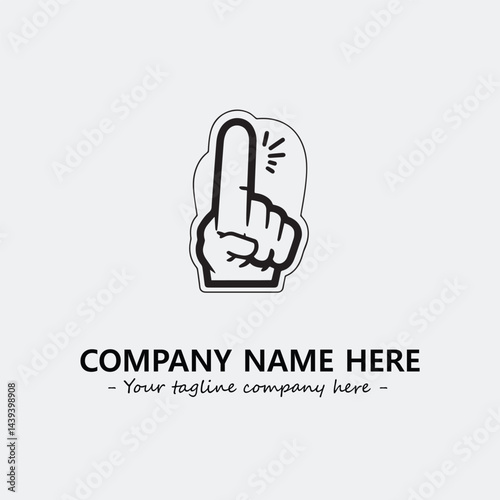 Finger illustration black and white for logo company vector image