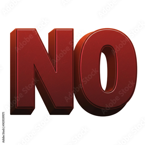 Stylized Red No Typography Negative Response Disagreement Denial Rejection