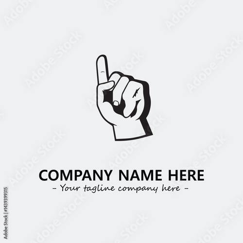 Finger illustration black and white for logo company vector image