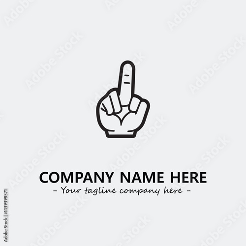 Finger illustration black and white for logo company vector image
